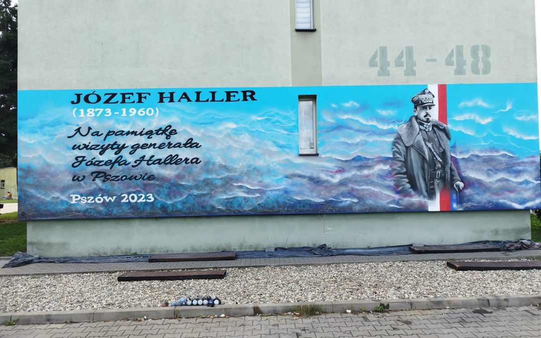 Mural upamiętniający postać gen. Józefa Hallera – os. Kościuszki w Pszowie